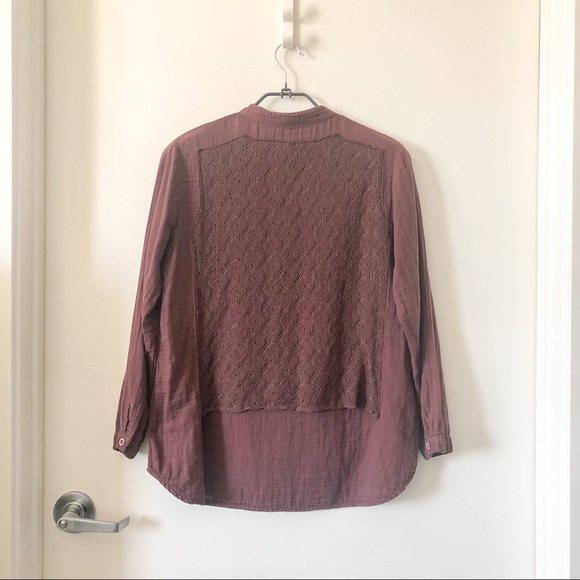 Double layered henley long sleeve top - Picture 2 of 4
